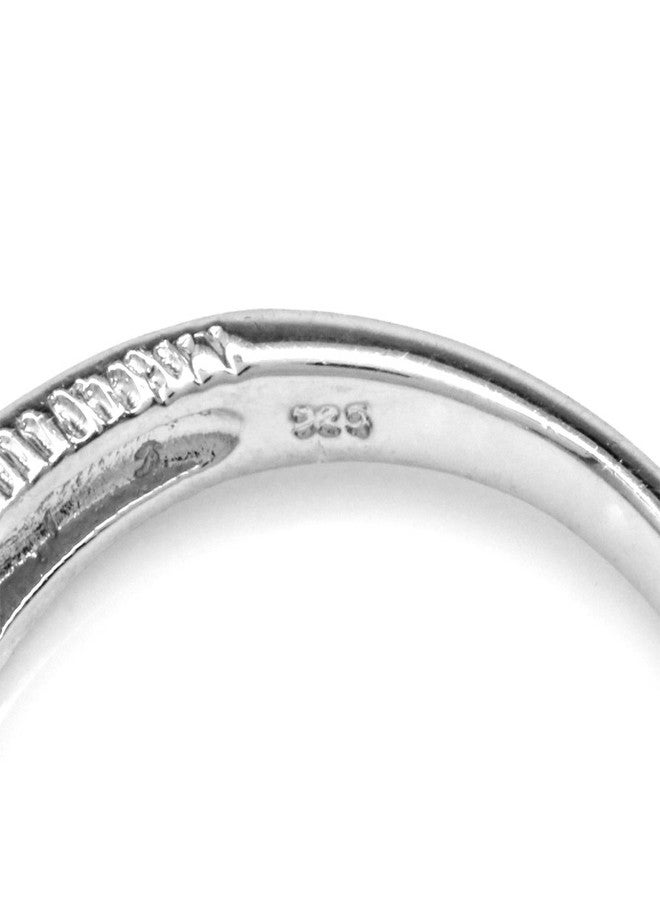 Silvershake 1.05ct. Genuine Tanzanite White Gold Plated 925 Sterling Silver Journey Ring Size 8.5 - Image 4