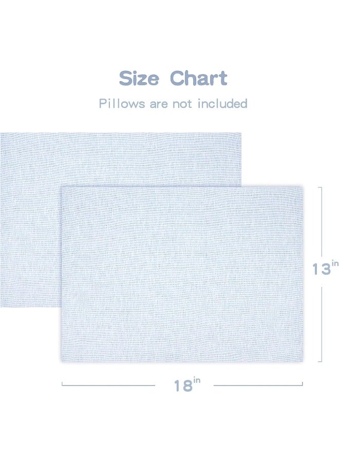 Zenssia Organic Cotton Toddler Pillowcase/Travel Pillowcase Pack of 2 Set 13x18 Inches with Envelope Closure - Soft & Breathable Baby Pillow Case Cover Solid Blue - Image 4