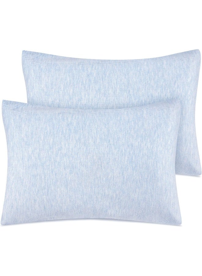 Zenssia Organic Cotton Toddler Pillowcase/Travel Pillowcase Pack of 2 Set 13x18 Inches with Envelope Closure - Soft & Breathable Baby Pillow Case Cover Solid Blue - Image 1