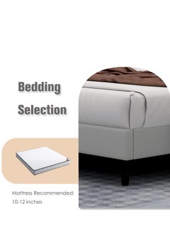 Wooden Twist Wooden Twist Modern Rectangular Upholstery Bed with Soft Wingback (Queen)  - Image 4