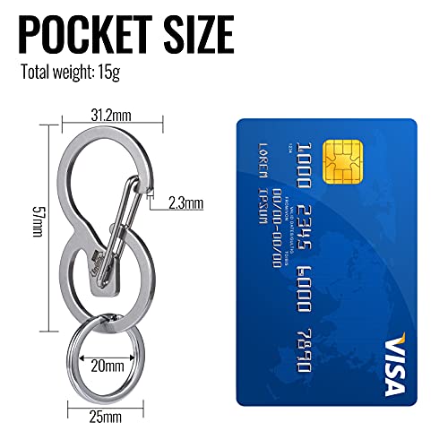 KeyUnity KS01 Quick Release Keychain Carabiner Clip, B Shape Key Holder EDC Tool 420 Stainless Steel, Perfect for Home & Office (1) - Image 4
