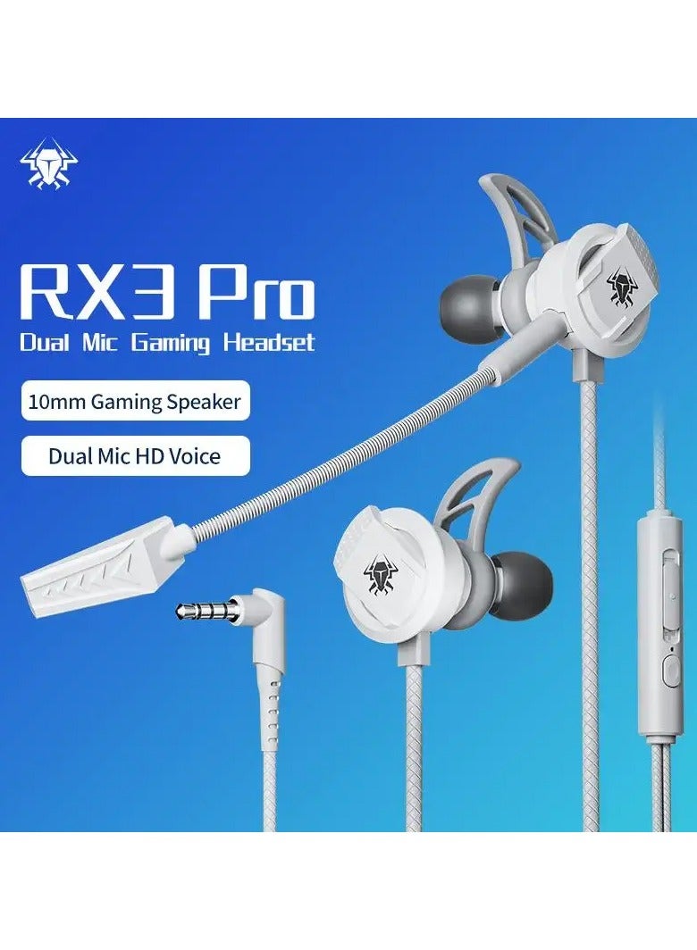 Plextone RX3 Pro Wired Earphones AUX 3.5mm Plug with Dual Microphone HD Detachable Side-mounted In-Ear Headphones Hifi Sound Quality for Mobile Phones and Tablets Color Gray - Image 4
