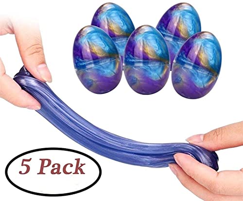 Anditoy 5 Pack Slime Eggs Stress Relief Toys Easter Eggs for Kids Boys Girls Easter Basket Stuffers Gifts Party Favors BluePurpleGold - Image 5