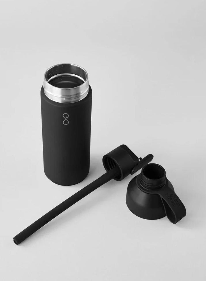 Ocean Bottle Eco-Friendly Stainless Steel Reusable Water Bottle Leakproof With Straw And Flip Lid - Obsidian Black 17 oz - Image 5