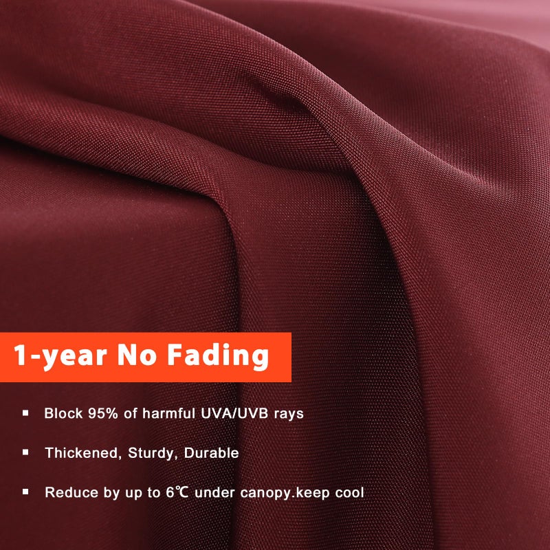 MASTERCANOPY Patio Umbrella 9 ft Replacement Canopy for 8 Ribs-Burgundy Canopy Only - Image 3