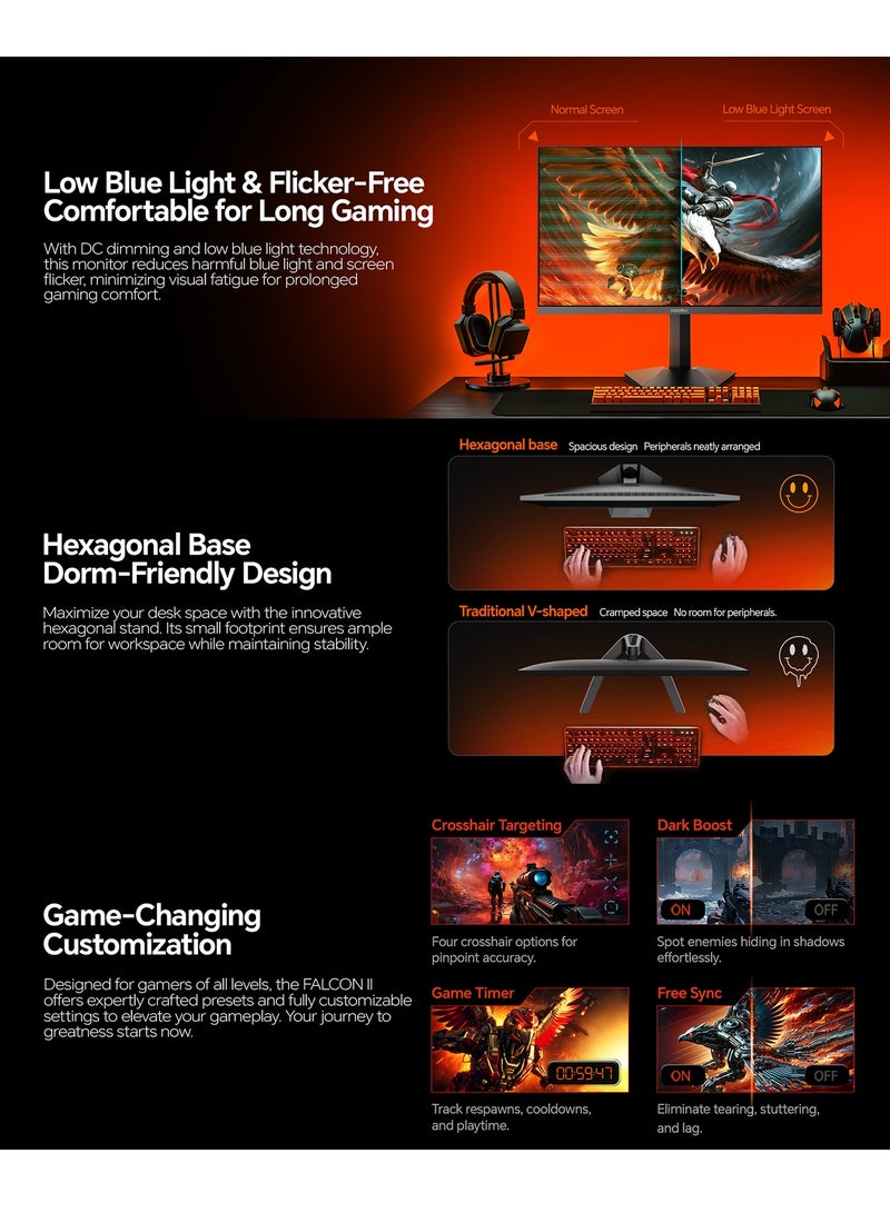 KOORUI 27-Inch QHD Gaming Monitor | 2560×1440 IPS Display, 200Hz/1ms, 95% DCI-P3, HDR400, Flat Screen, Adaptive Sync, 2× HDMI 2.0 + DP 1.4, VESA 75×75 Mountable – G2721P - Image 4