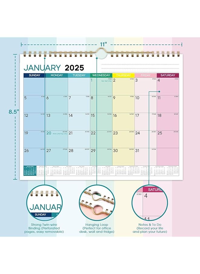 X spring Wall Calendar 2025 28X21.5Cm Monthly Desk Calendar 12 Months With Hanging Hook For Keeping Important Dates Monthly Desk Jan 2025 Dec 2025 Large Planning Calendars  - Image 3