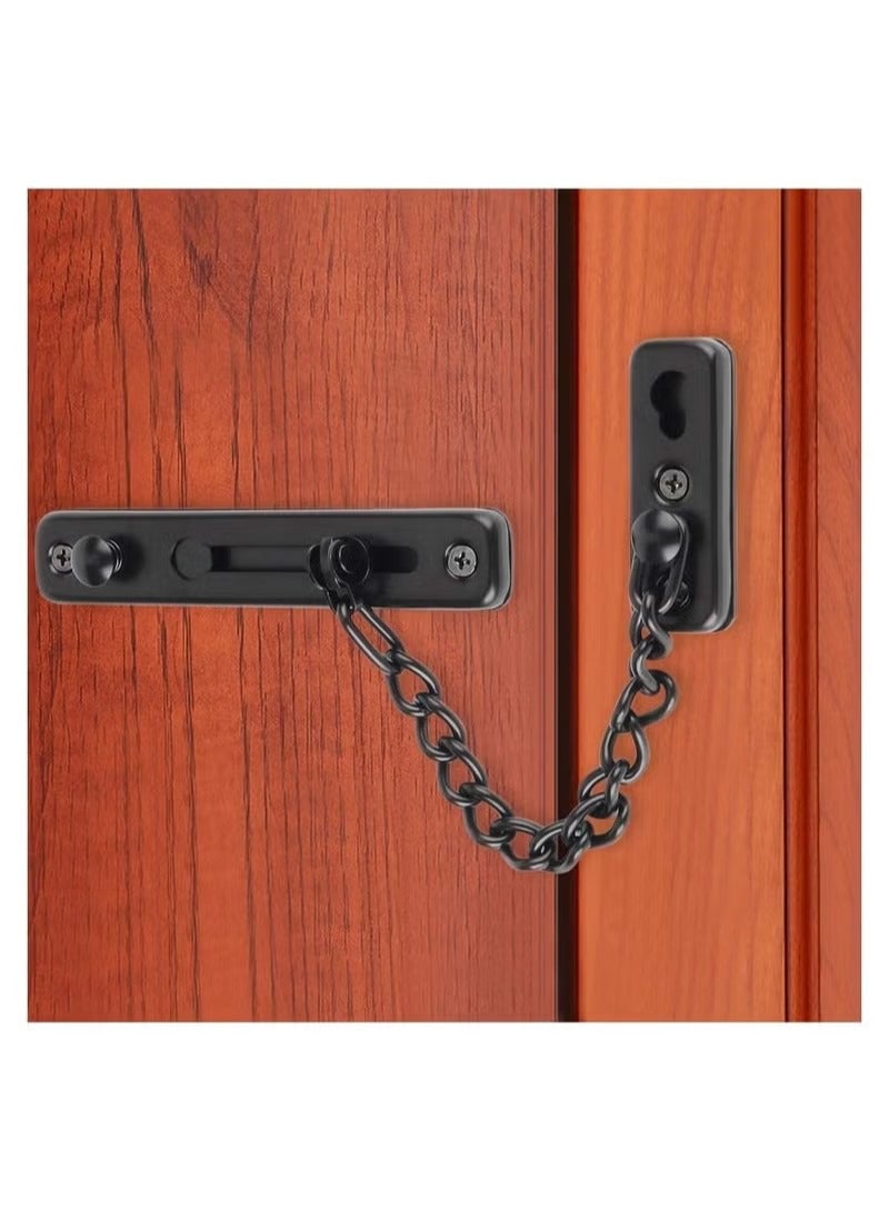 Stainless Steel Chain Door Guard with Spring Anti-Theft Press Lock, Punch Free Door Chain Lock, Bedroom Home Apartment Hotel Security Door Sliding Safety Chain Lock Stainless Steel Easy Installation - Image 2