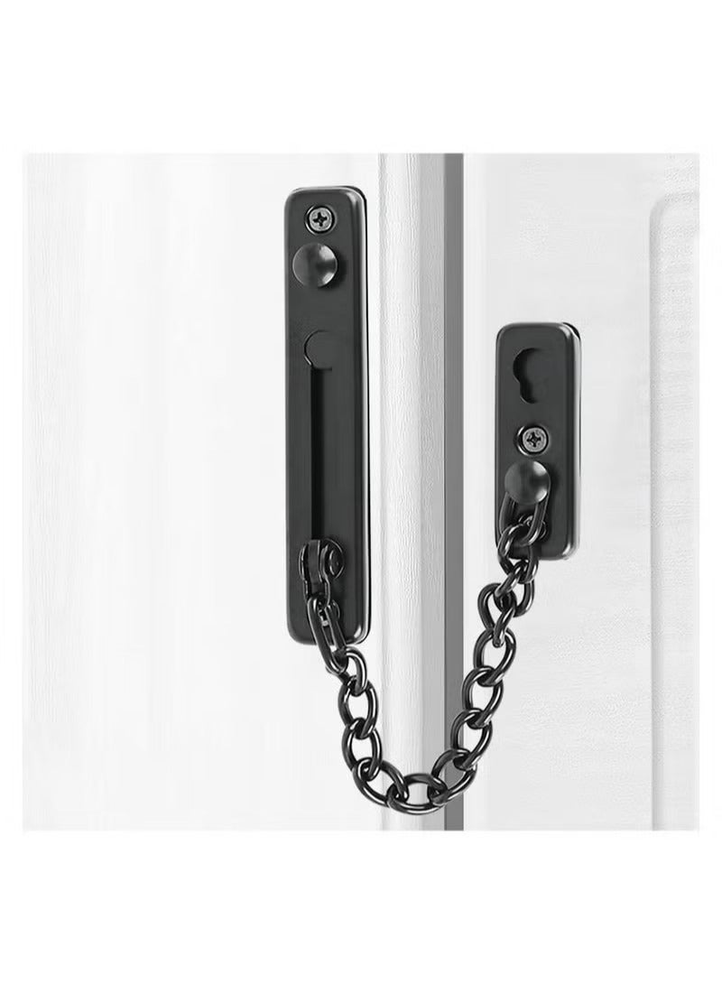 Stainless Steel Chain Door Guard with Spring Anti-Theft Press Lock, Punch Free Door Chain Lock, Bedroom Home Apartment Hotel Security Door Sliding Safety Chain Lock Stainless Steel Easy Installation - Image 3