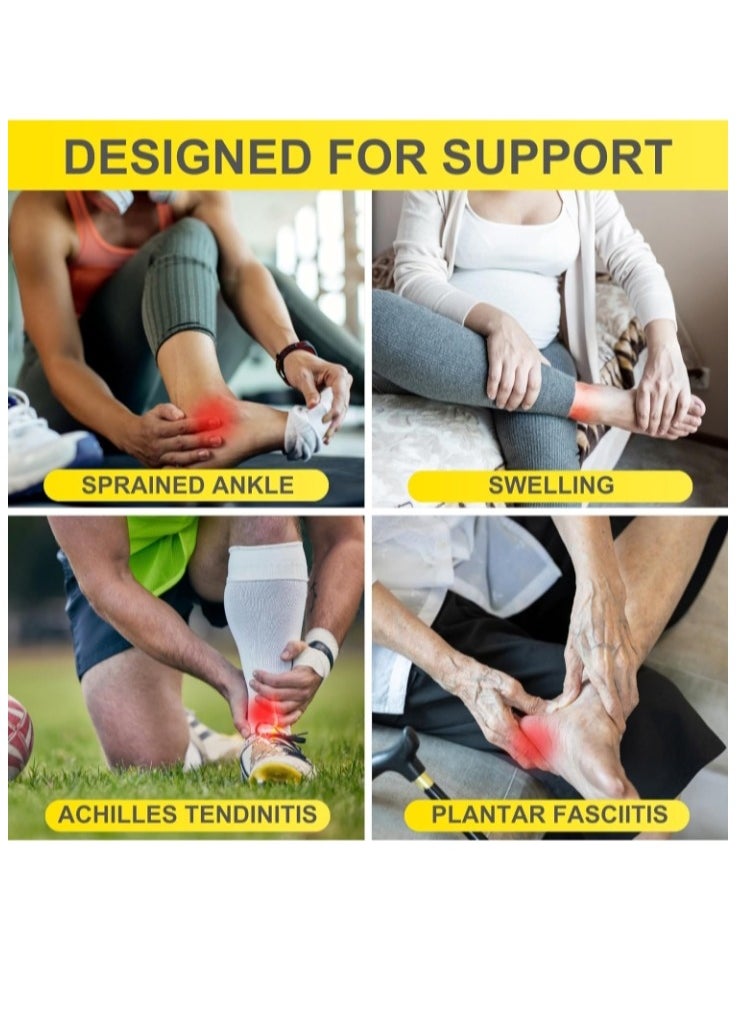 Shopping Point Ankle Foot Support Wrap for Sprained Weak Ankles Ligament Damage Stabilization Achilles Tendonitis Plantar Fasciitis Heel Pain Relief Adjustable Brace Sleeve With Strap for Women Men  - Image 4