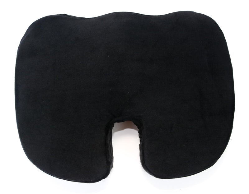 Comfy Coccyx Seat Cushion Orthopedic Chair Pad Pain Relief Memory Foam Cushion with Cover for Office Chair Car Tailbone Sciatica Wheelchair - Black - Image 1
