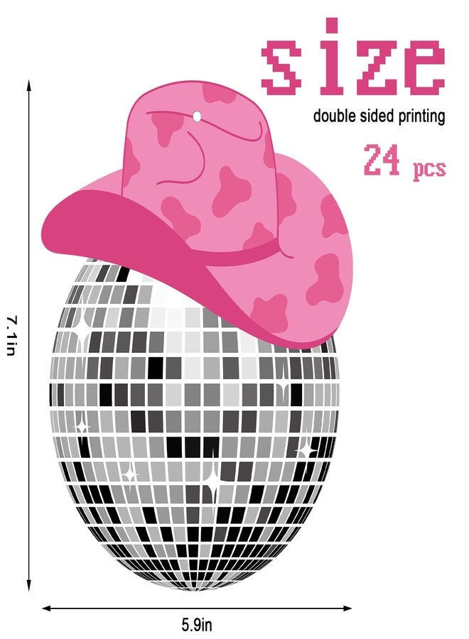 Barydat مجموعة من 48 قطعة من ديكورات حفلات ديسكو رعاة البقر من باريدات، قبعة كرة ديسكو معلقة على شكل دوامات لتزيين السقف لحفلات أعياد الميلاد الغربية الكلاسيكية (لون كلاسيكي) - Image 2