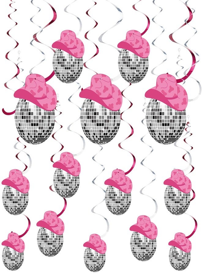 Barydat مجموعة من 48 قطعة من ديكورات حفلات ديسكو رعاة البقر من باريدات، قبعة كرة ديسكو معلقة على شكل دوامات لتزيين السقف لحفلات أعياد الميلاد الغربية الكلاسيكية (لون كلاسيكي) - Image 1