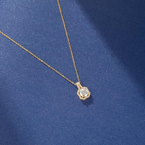 Paxuan 4pcs Cubic Zirconia Wedding Jewelry Sets for Bride Bridesmaid Cubic Zirconia Pendant Necklace Earrings Link Tennis Bracelet Open Ring Set (Gold Plated Iridescent AB Cubic Zirconia) - Image 4