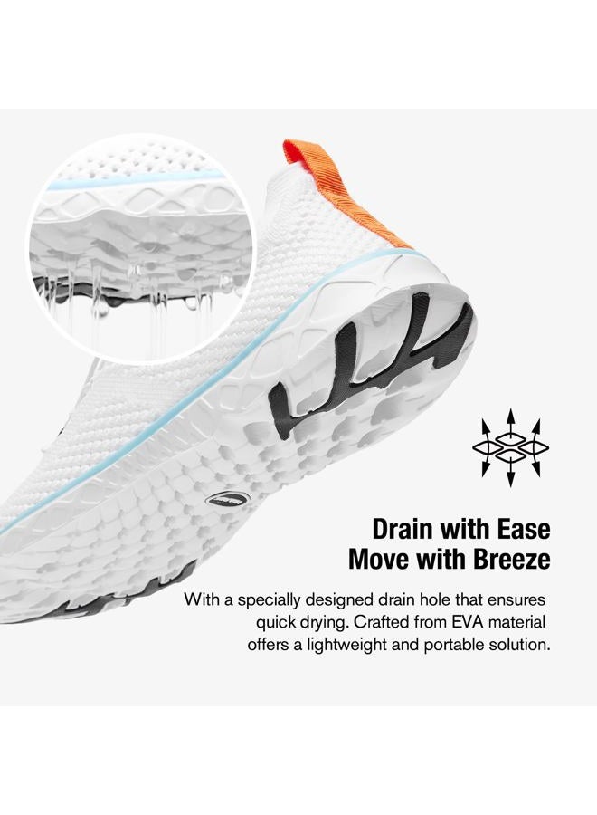 KOLILI Women's Lightweight Water Shoes for Swimming, Quick Drying Water Aerobics Shoe, Arch Support Aqua Shoes for Surfing, Woman Slip on Walking Sneaker for Outdoor White/Aqua 7.5 - Image 3