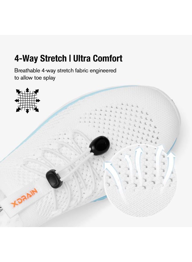 KOLILI Women's Lightweight Water Shoes for Swimming, Quick Drying Water Aerobics Shoe, Arch Support Aqua Shoes for Surfing, Woman Slip on Walking Sneaker for Outdoor White/Aqua 7.5 - Image 4