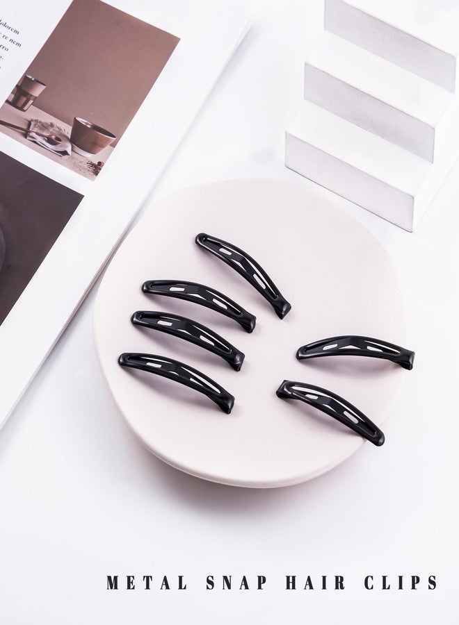 Cptots 16 PCS Snap Hair Clips Metal Barrettes for Women Non Slip Barrettes for Thick and Thin Fine Hair,Bright Black,2.36 x 0.43 Inches. - Image 3