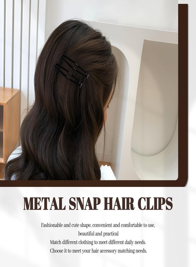 Cptots 16 PCS Snap Hair Clips Metal Barrettes for Women Non Slip Barrettes for Thick and Thin Fine Hair,Bright Black,2.36 x 0.43 Inches. - Image 4