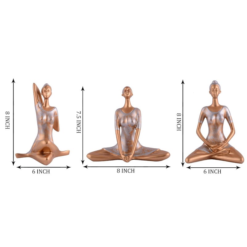 zart Yoga Posture Lady Statue Figurine for Home Yoga Statue in Decor Golden - Image 4