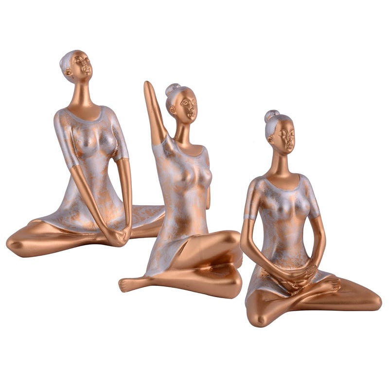 zart Yoga Posture Lady Statue Figurine for Home Yoga Statue in Decor Golden - Image 5