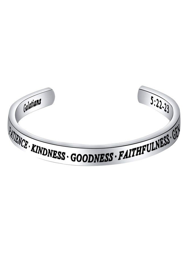 bobauna Christian Bracelet Scripture Bible Verse Gift (love self-control cuff bracelet) - Image 1