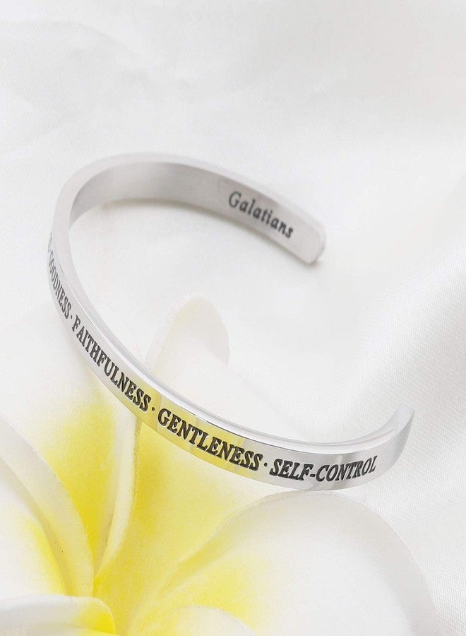 bobauna Christian Bracelet Scripture Bible Verse Gift (love self-control cuff bracelet) - Image 3