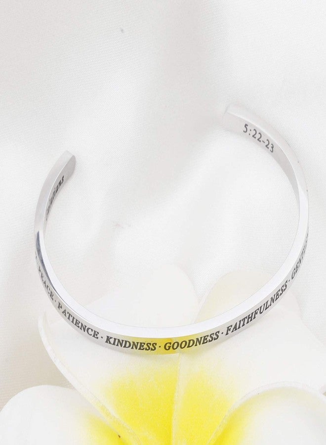 bobauna Christian Bracelet Scripture Bible Verse Gift (love self-control cuff bracelet) - Image 2