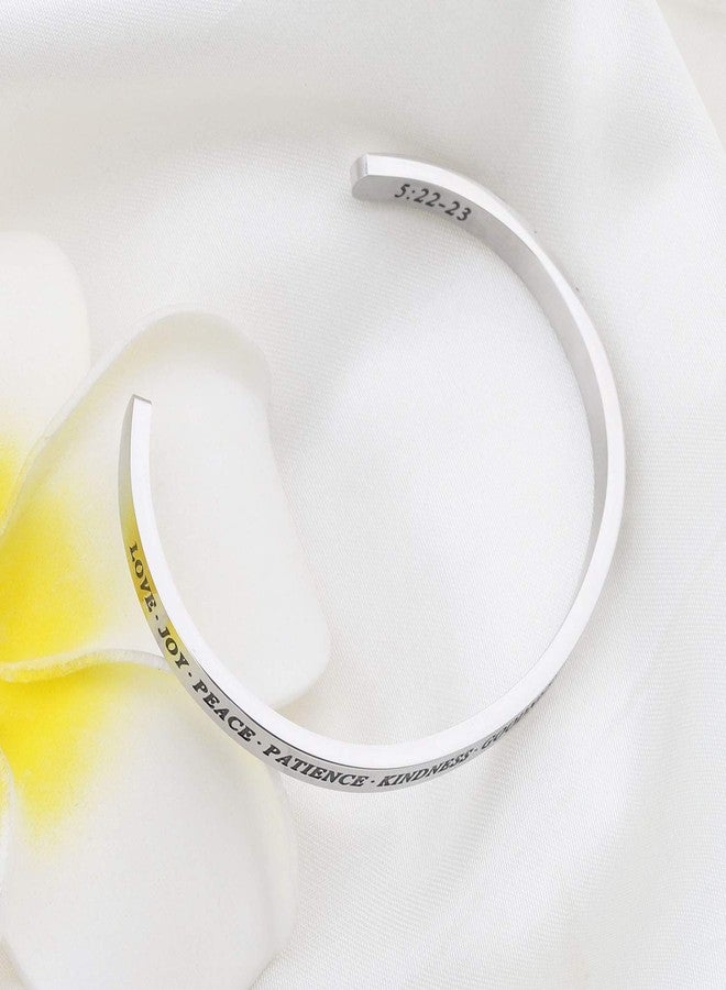 bobauna Christian Bracelet Scripture Bible Verse Gift (love self-control cuff bracelet) - Image 4