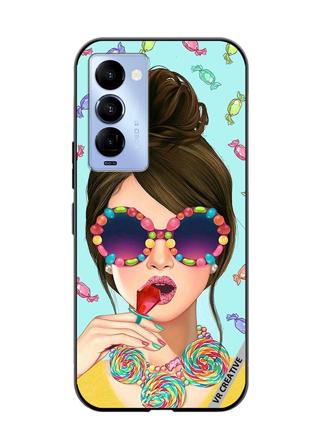 VR CREATIVE Protective Case Cover For Tecno Camon 18/18 P Stylish Girl Design Multicolour - Image 1