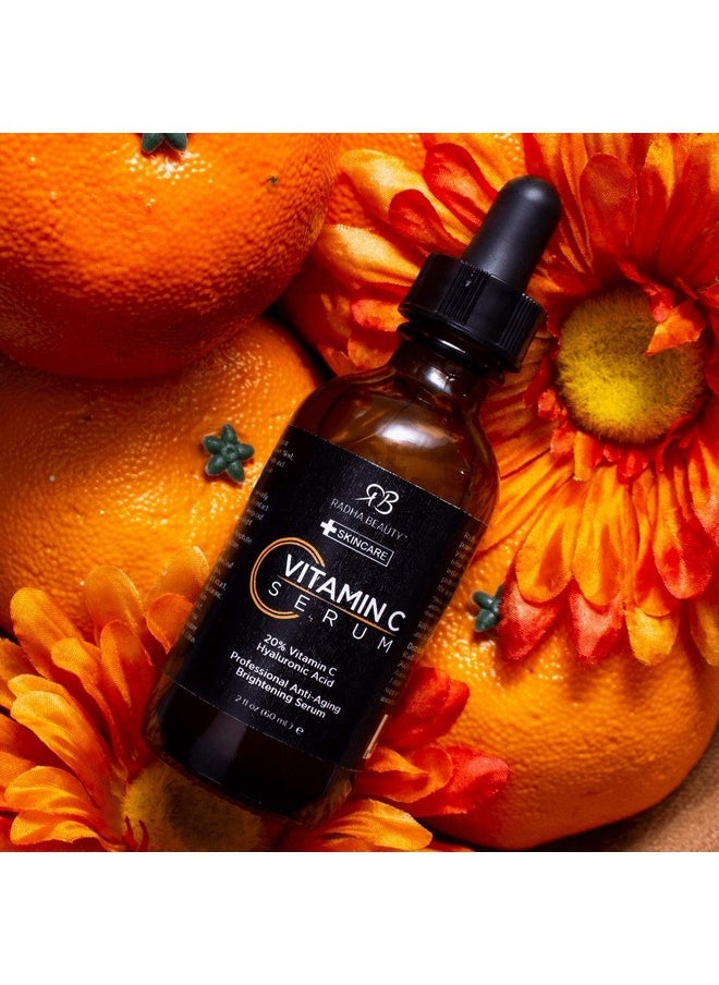 Radha beauty - Radha Beauty Natural Vitamin C Serum 2oz, Vitamin C, Vitamin E, Hyaluronic Acid and Aloe, Facial Serum for Anti-Aging Wrinkles, Dark Spots, Fine Lines - Image 1