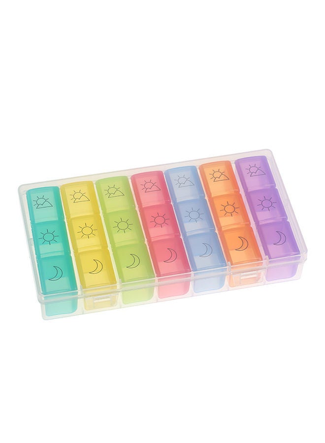 NIBEMINENT 21-Compartment Portable Pill Organizer Box