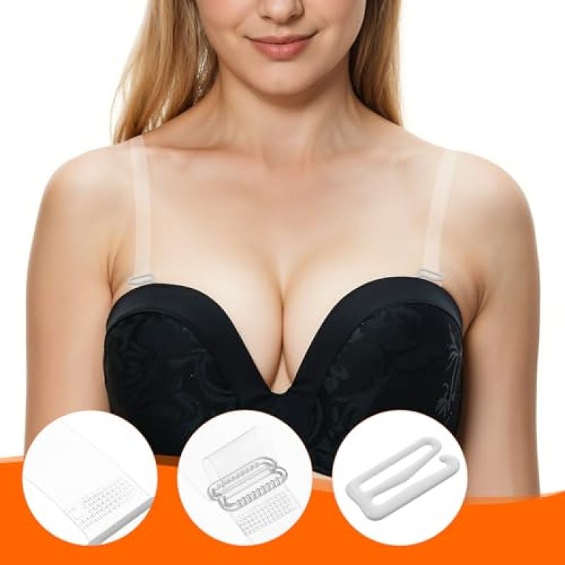 Invisible Bra Straps: 24-Piece Set Adjustable Length - Non-Slip Buckle Design Clear Shoulder Straps for Ballet Performers Backless Dress Wearers - Image 5
