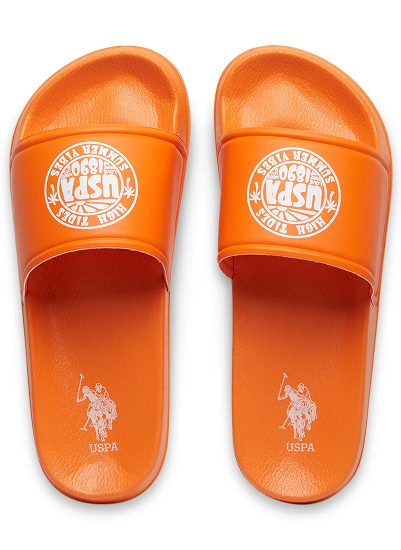 U.S. Polo Assn. Women's Orange Slides - Lightweight, Comfortable Casual Shoes