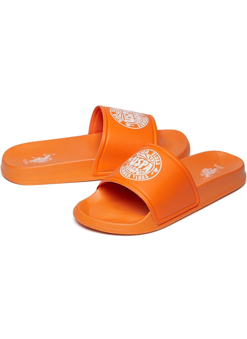 يو اس بولو اسن Women's Orange Slides - Lightweight, Comfortable Casual Shoes