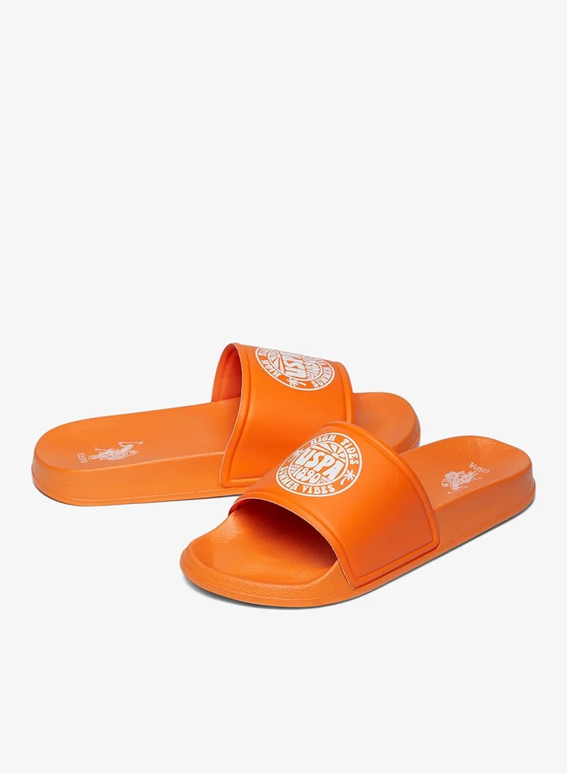 U.S. Polo Assn. Women's Orange Slides - Lightweight, Comfortable Casual Shoes
