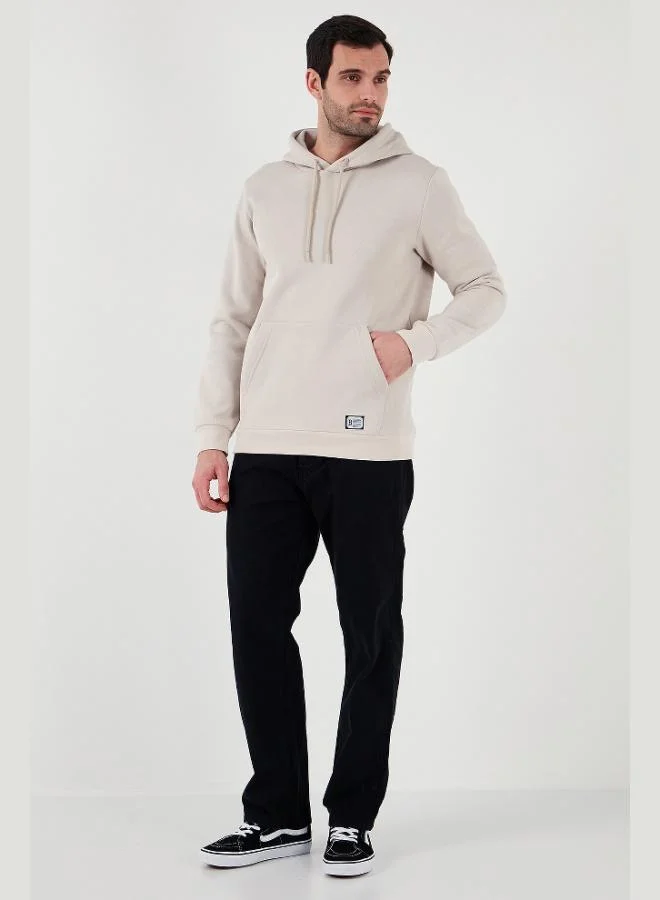 Buratti Buratti Regular Fit Hooded Sweatshirt with Kangaroo Pocket, Soft Fleece Lining, Men's Sweatshirt 5905281