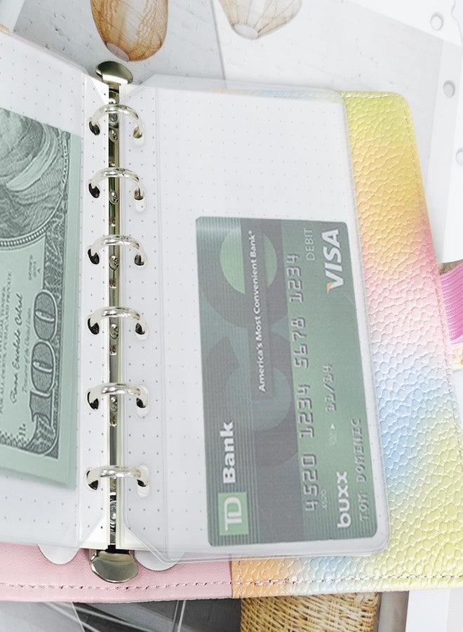 Harphia A7 Binder Pockets Set, Zippered Translucent Cash Bag, Translucent Card Holder Bag, PVC Dividers, PVC Today Bookmark Ruler and 42 Category Stickers 819a7 - Image 5