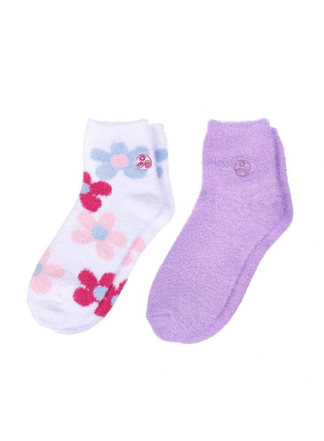 Earth Therapeutics Aloe Socks - Double Pack - Flowers/Lavender (2 Pairs) - Image 2