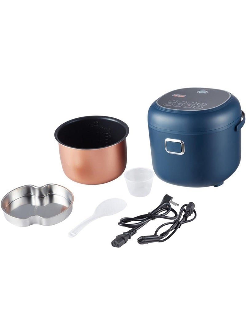 بلو فاير قدر طبخ أرز كهربائي محمول بسعة 2 لتر للاستخدام في السيارة، يعمل بجهد 12 فولت إلى 24 فولت، جهاز طهي متعدد الوظائف مع 6 برامج جاهزة، وظيفة الحفاظ على السخونة، قدر طبخ صغير مناسب للسائقين والرحلات البرية والتخييم والمركبات الترفيهية - Image 1