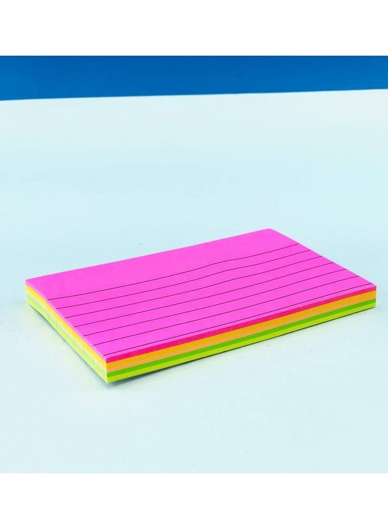Generic Sticky Notes, Phosphorescent Notepad, Lined Paper, Colored Paper Sticker, Size: 3*5 inches, Box: 12 bags, Bag: 100 sheets - Image 1