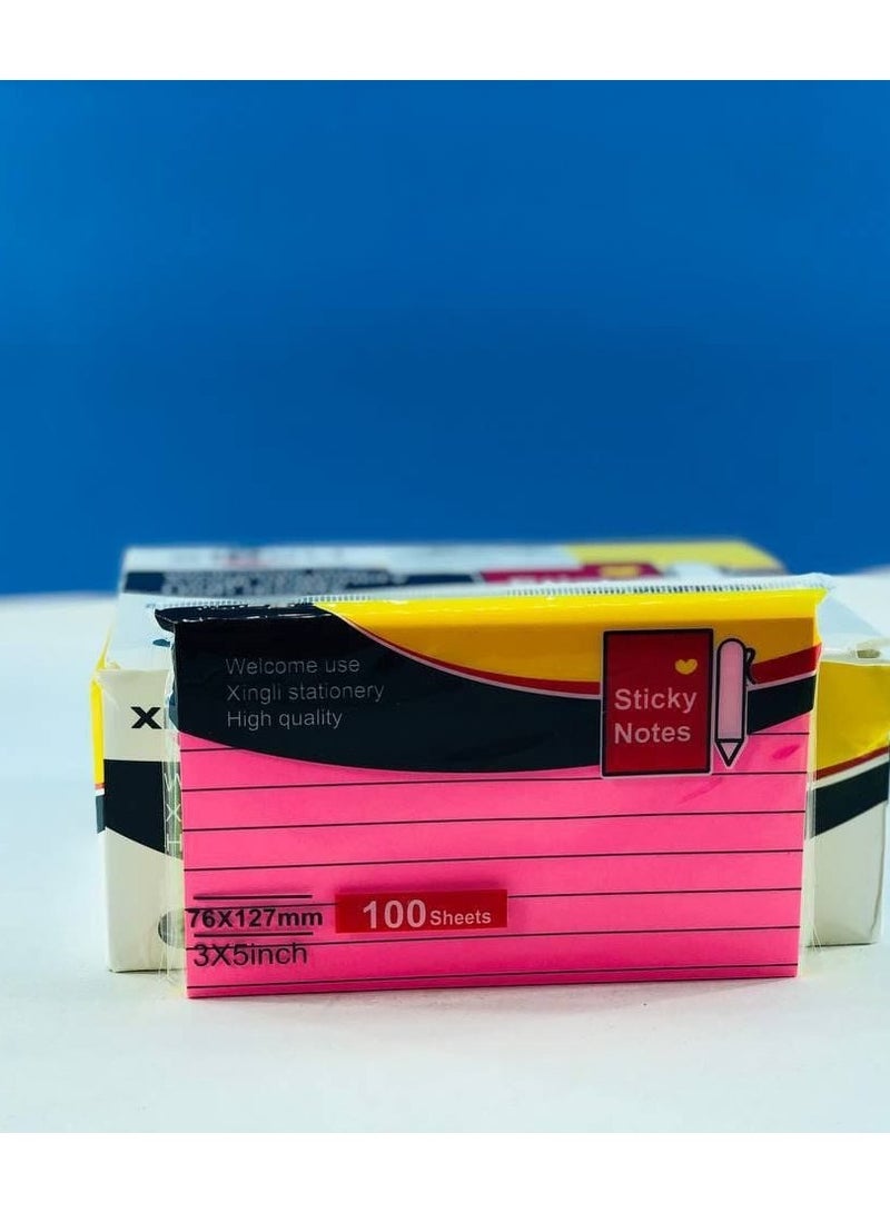 Generic Sticky Notes, Phosphorescent Notepad, Lined Paper, Colored Paper Sticker, Size: 3*5 inches, Box: 12 bags, Bag: 100 sheets - Image 2