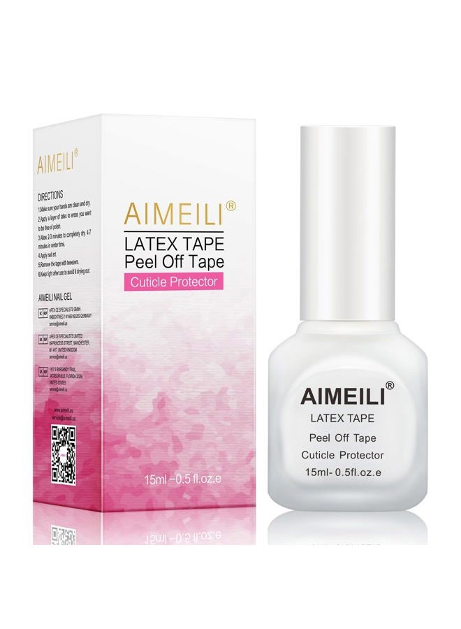 AIMEILI Liquid Latex Peel Off Liquid Tape Nail Polish Corrector Skin Protection Finger Protection for Nail Art Liquid Palisade Odourless White 15 ml - Image 1