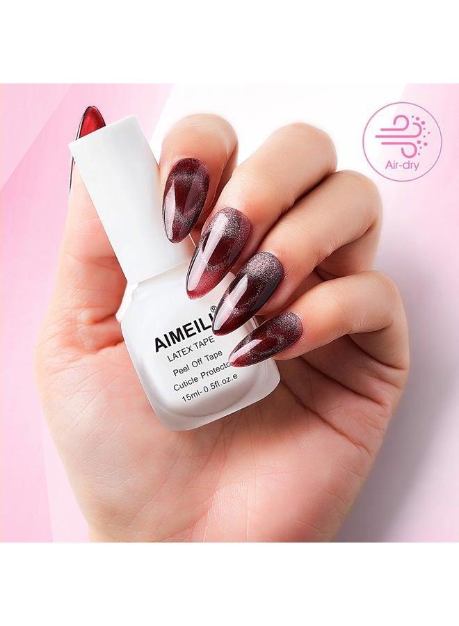 AIMEILI Liquid Latex Peel Off Liquid Tape Nail Polish Corrector Skin Protection Finger Protection for Nail Art Liquid Palisade Odourless White 15 ml - Image 5