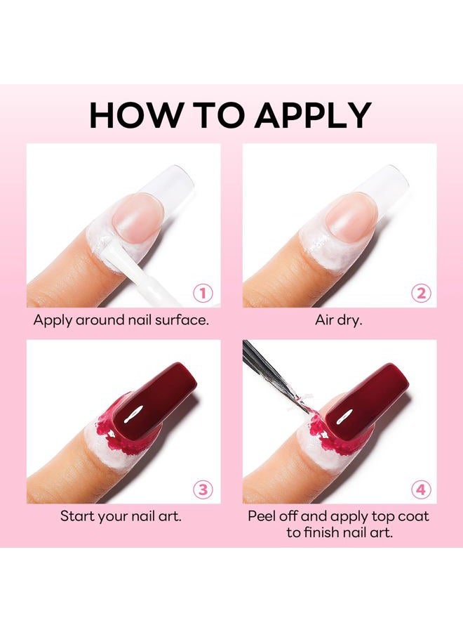 AIMEILI Liquid Latex Peel Off Liquid Tape Nail Polish Corrector Skin Protection Finger Protection for Nail Art Liquid Palisade Odourless White 15 ml - Image 4