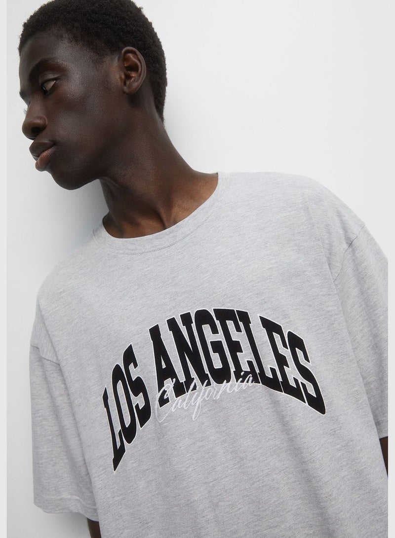 PULL&BEAR Los Angeles print T-shirt - Image 3