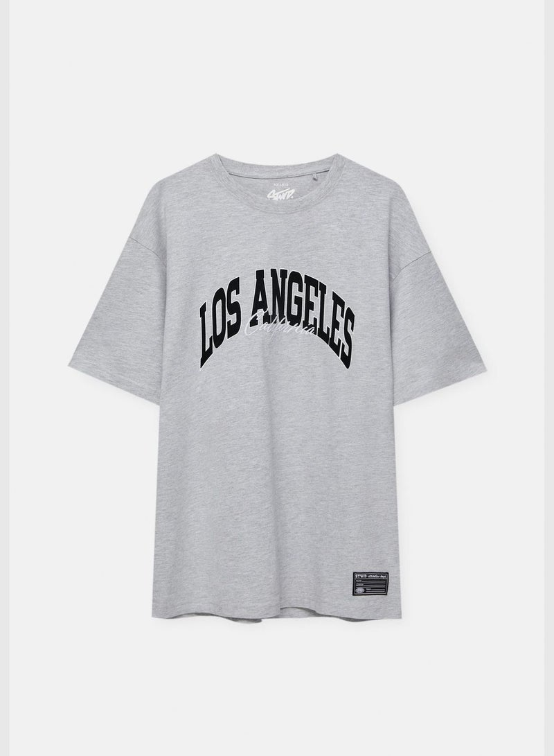 PULL&BEAR Los Angeles print T-shirt - Image 5