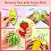 Kimicare Play Food for Toddlers 13 Plush My First Fruit Vegetables Basket Color Sorting Rattle Squeaker Crinkle Play Food Set for Kitchen Baby Sensory Toys Easter Basket Stuffers Birthday Gifts 20PCS - Image 4
