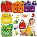 Kimicare Play Food for Toddlers 13 Plush My First Fruit Vegetables Basket Color Sorting Rattle Squeaker Crinkle Play Food Set for Kitchen Baby Sensory Toys Easter Basket Stuffers Birthday Gifts 20PCS - Image 2