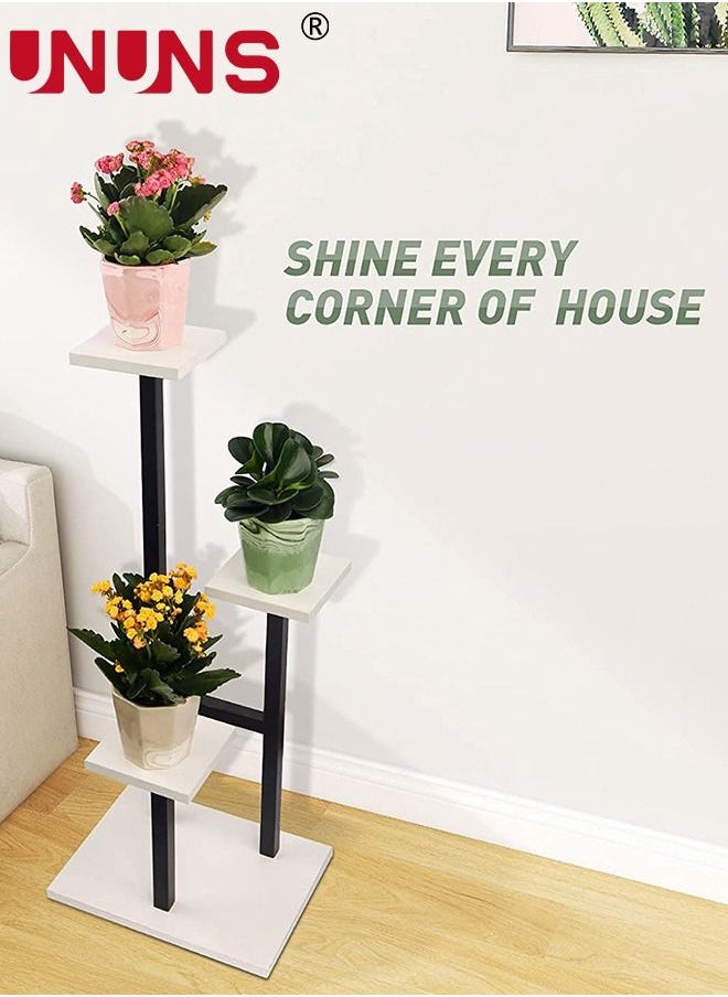 UNUNS - Metal Plant Stand,3-Tier Plant Holders Indoor Stand,Patio Corner Plant Rack With 3 Trays For Living Room,Balcony,Garden - Image 1