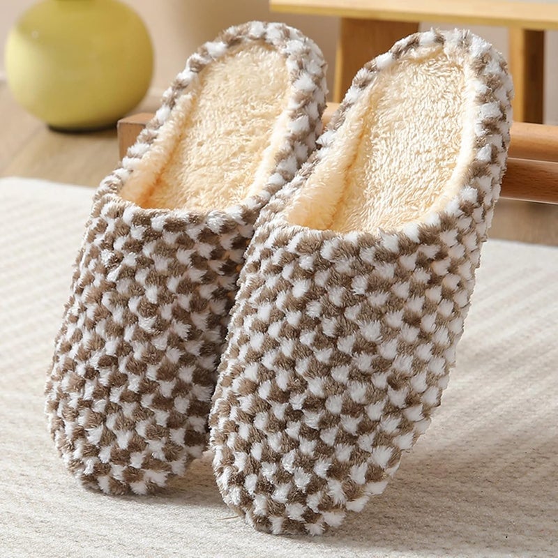 klarako Women's House Slippers Indoor Fuzzy Fluffy Furry Cozy Home Bedroom Comfy Winter Cute Warm Outdoor Shoes (Khaki, 10.5) - Image 2